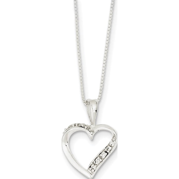 Jewelry by Sweet Pea Sterling Silver CZ Heart Necklace