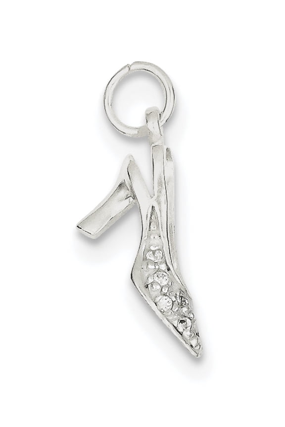 Sterling Silver CZ High Heel Charm