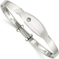 thumbnail image 1 of Sterling Silver Cz Id Adjustable Baby Bangle Bracelet Made In Thailand qb1052, 1 of 5