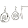 thumbnail image 1 of Sterling Silver Cz In Teardrop Pendant And Earrings Set Made India qst265, 1 of 5