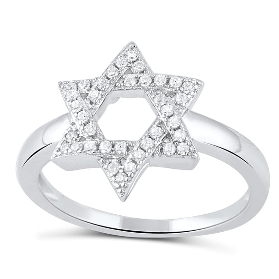 Sterling Silver Cz Jewish Star Ring for Women and Teens - Size 9