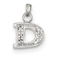 thumbnail image 1 of Sterling Silver Cz Letter D Initial Pendant (17 X 12) Made In India qc6717d, 1 of 5