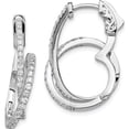 thumbnail image 1 of Sterling Silver Cz Loop Post Dangle Earrings (26.1 X 5.5) Made In Vietnam qe15438, 1 of 5