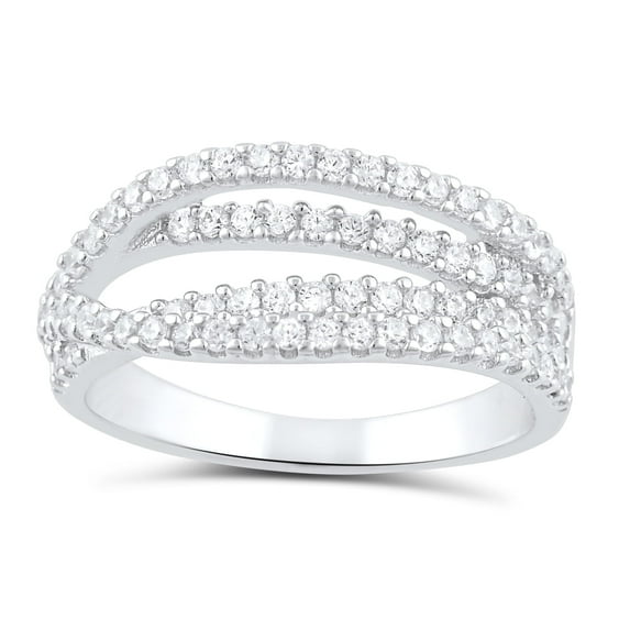 Sterling Silver Cz Lovers Knot Ring for Women and Teens - Size 7