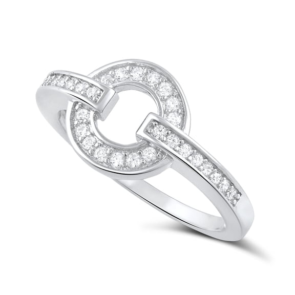 SilverCloseOut Sterling Silver Cz O Circle Ring