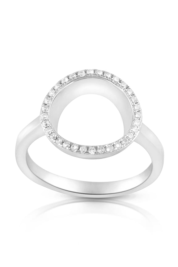 Sterling Silver Cz O Circle Ring