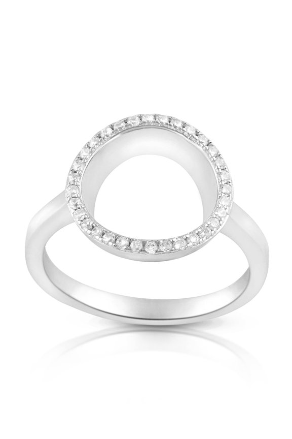 Sterling Silver Cz O Circle Ring