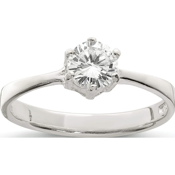 Sterling Silver Cz Ring (Size 6) Made In Thailand qr1004-6