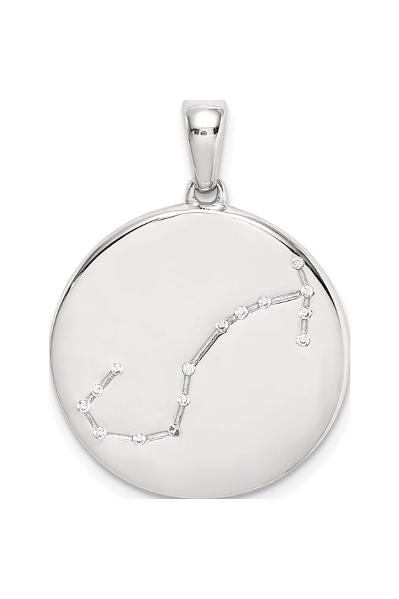 Sterling Silver & Cz Scorpio Zodiac Pendant Made In India qc9737