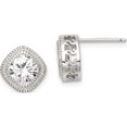 thumbnail image 1 of Sterling Silver Cz Square S Border Earrings (11 X 11) Made In China qe9193, 1 of 5