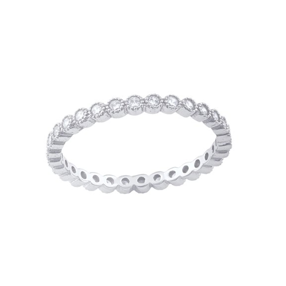 SilverCloseOut Stackable Eternity Band, 925 Sterling Silver Cz