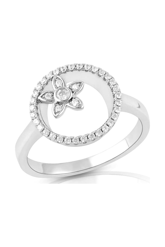 Sterling Silver Cz Sunshine Flower Ring