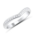 thumbnail image 1 of Sterling Silver Cz Thin V shaped Ring for Women and Teens - Size 7, 1 of 9