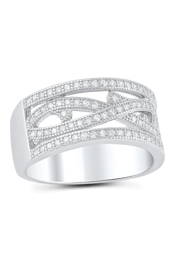 Sterling Silver Cz Wide Infinity Statement Ring for Women and Teens Size 4 - 9