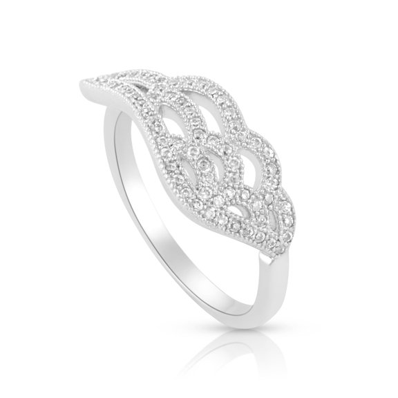 Sterling Silver Cz Wing Ring for Women and Teens - Size 7