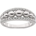 thumbnail image 1 of Sterling Silver Cz With Beads Ring (Size 8) Made In Thailand qr7119-8, 1 of 5