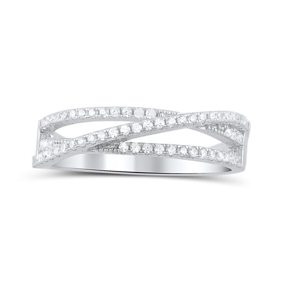 Sterling Silver Cz Wrap Around Thread Ring for Women and Teens - Size 6