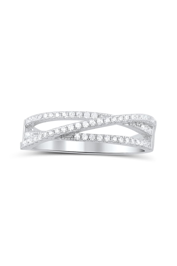 Sterling Silver Cz Wrap Around Thread Ring for Women and Teens - Size 6