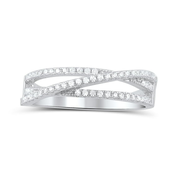 Sterling Silver Cz Wrap Around Thread Ring for Women and Teens - Size 8