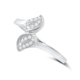 thumbnail image 1 of SilverCloseOut Sterling Silver Cz bypass Leaf Ring, 1 of 7