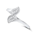 thumbnail image 1 of SilverCloseOut Sterling Silver Cz bypass Leaf Ring, 1 of 6