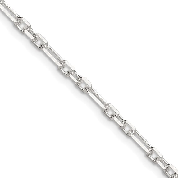 Sterling Silver D/C 3mm 3 Short Plus 1 Long Cable Link Chain