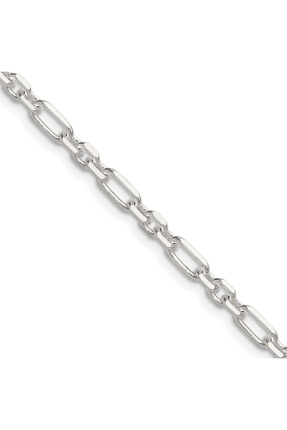 Sterling Silver D/C 4mm 3 Short Plus 1 Long Cable Link Chain
