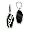 thumbnail image 1 of Sterling Silver D/C Onyx Leverback Earrings Sterling Silver Earrings, 1 of 1