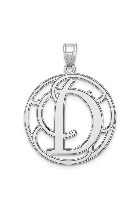 Sterling Silver DL Monogram Pendant for Women, 925 Openwork Initial Necklace, Dainty Script Letter Charm, Personalized Name Jewelry, Elegant Everyday Accessory