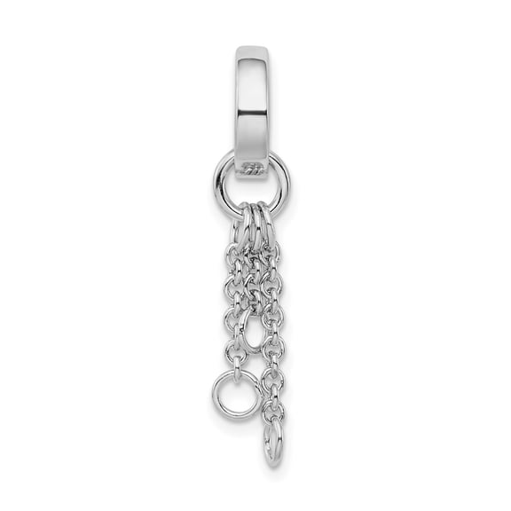 925 Sterling Silver Cascading Looped Chain Dangle Pendant Charm, 43 mm
