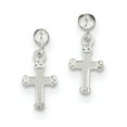 thumbnail image 1 of Sterling Silver Dangle Cross Earrings (16 X 7) Made In India qe8815, 1 of 2