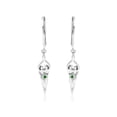 thumbnail image 1 of 925 Sterling Silver Soulmate Dangle Earrings, Gift for Her, Small Lever Back, Emerald Cubic Zirconia Stone, 1 of 4