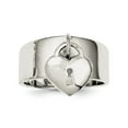thumbnail image 1 of Sterling Silver Dangle Lock Ring - 8.2 Grams - Size 7 - Measures 10mm Wide, 1 of 2