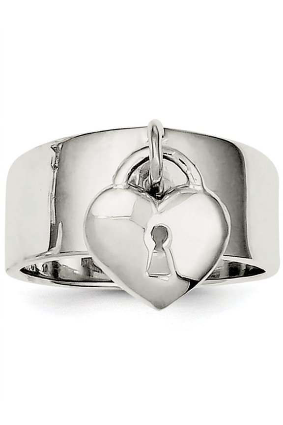 Sterling Silver Dangle Lock Ring