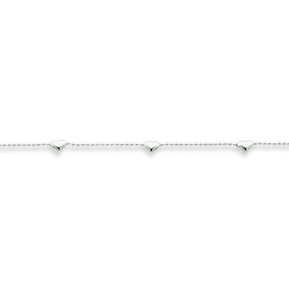 FJC Finejewelers Sterling Silver Dangling Heart Anklet