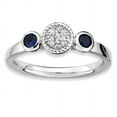 thumbnail image 1 of Sterling Silver Dbl Round Cr. Sapphire & Dia. Ring, 1 of 5