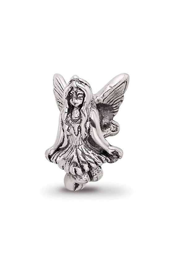 925 Sterling Silver Artisan Oxidized Reflections Fairy Bead Charm Pendant Necklace 11.82x7.27mm Wide - Pendant for Women