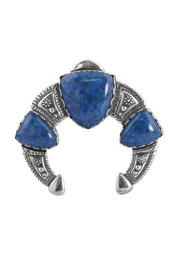 Sterling Silver Lapis Arrowhead Shield-Shaped Naja Pendant Enhancer