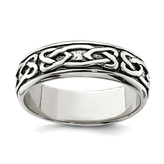 925 Sterling Silver Solid Polished Artisan Oxidized Design Ring Size 9 -  Jewelry Gift for Mom