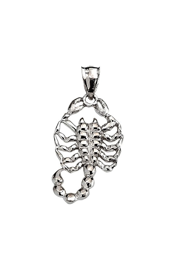 Sterling Silver Detailed Scorpion Pendant Necklace (Pendant with 22" chain)