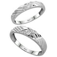 thumbnail image 1 of Sterling Silver Diamond 2 Piece Wedding Ring Set His 5mm & Hers 3.5mm Rhodium finish, Ladies Size 5.5, 1 of 3