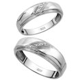 thumbnail image 1 of Sterling Silver Diamond 2 Piece Wedding Ring Set His 7mm & Hers 5.5mm Rhodium finish, Ladies Size 6, 1 of 3
