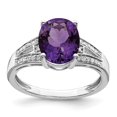 thumbnail image 1 of Sterling Silver Rhodium-plated Diamond & Amethyst Ring QR3043AM, 1 of 5