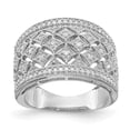 thumbnail image 1 of Sterling Silver Rhodium Plated Fancy Diamond Band QR4961, 1 of 6