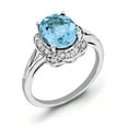 thumbnail image 1 of Sterling Silver Rhodium Diam. & Blue Topaz Ring QR3027BT, 1 of 4