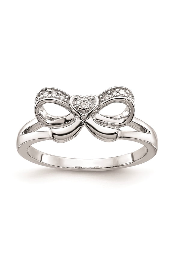 Sterling Silver Diamond Bow Ring