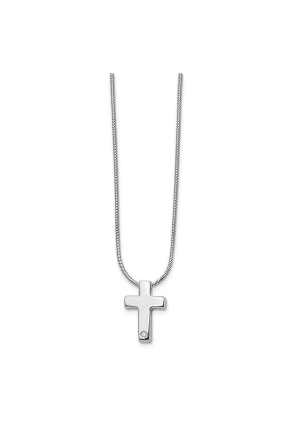 Sterling Silver Diamond Cross Necklace