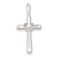 thumbnail image 1 of Sterling Silver & Diamond Cross with Heart Pendant, 1 of 4