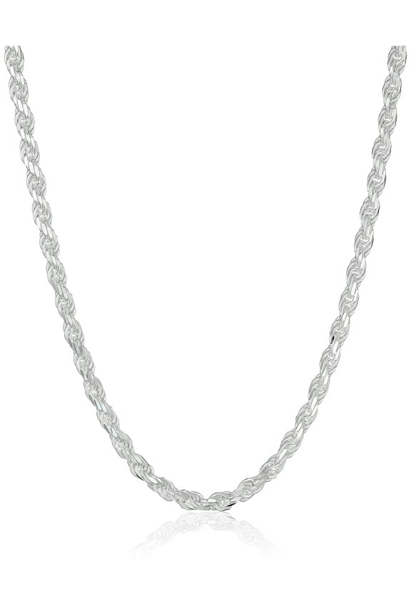 Sterling Silver Diamond Cut 14 Inches Rope Chain Necklace