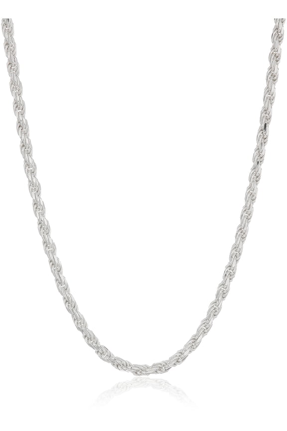 Sterling Silver Diamond Cut 14 Inches Rope Chain Necklace